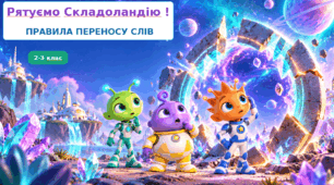 Конспект до уроку української мови у 2-3 класах "Рятуємо  Складоландію! Правила переносу слів"