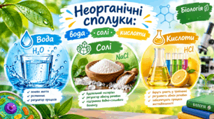 Неорганічні сполуки: вода, солі, кислоти