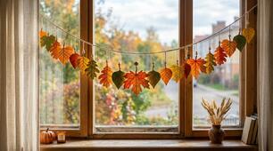 Осіння гірлянда на вікна🍃🍁🍂