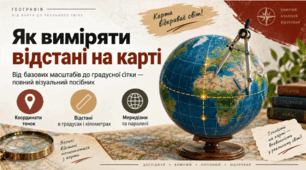 Як виміряти відстані на карті за масштабом. Вимірювання відстаней на карті: іменований, числовий і лінійний масштаб. 7 клас НУШ за підручником Запотоцького.