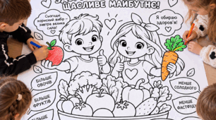 🍎🥦 Велика розмальовка до Дня здорового харчування! 1, 4, 9, 16, 25 аркушів