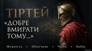 Комплекс матеріалів до уроку зарубіжної літератури у 8 класі на тему Тіртей. «Добре вмирати тому...».