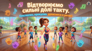 Відтворення плесканням чи іншими рухами сильних долей такту. 3 клас. Хореографія