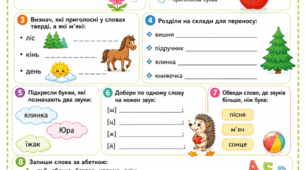 Діагностична робота з української мови. Тема "Звуки та букви" 3 клас