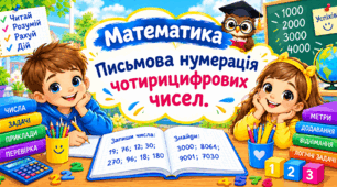 Урок 19 Письмова нумерація чотирицифрових чисел.