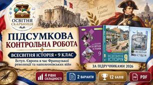 Підсумкова контрольна робота з всесвітньої історії. 9 клас. Тема «Вступ. Європа в час Французької революції та наполеонівських війн». Ладиченко, Полянський, Щупак (2026)