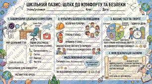 Робочий аркуш "Шкільний оазис: шлях до комфорту та безпеки" для 5-9 класів.