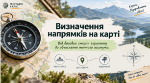 Визначення напрямків на картах. 6 клас НУШ, за підручником Запотоцького.