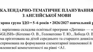 КАЛЕНДАРНО-ТЕМАТИЧНЕ ПЛАНУВАННЯ З АНГЛІЙСЬКОЇ МОВИ