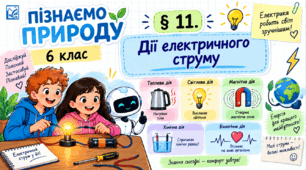 § 11. Дії електричного струму. Презентація, інфографіка, робочий аркуш