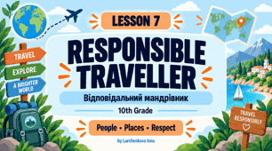 Презентація "Responsible Traveller / Відповідальний мандрівник" - розробка уроку до курсу «З іноземними мовами у світ подорожей та туризму»