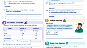 Робочий аркуш з фінансової грамотності для 9 класу на тему «Депозит: заощадження, які працюють»