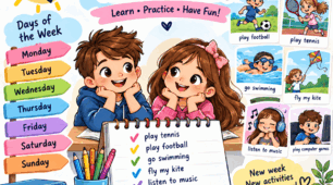 My Week & Hobbies — English Practice Worksheet Мій тиждень і мої захоплення: практичні завдання з англійської мови Quick Minds 3 | Grade 3 Unit 1