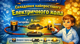 Відеоподкаст. Як скласти електричне коло. Практична робота №1. Складання найпростішого електричного кола. 6 кл НУШ