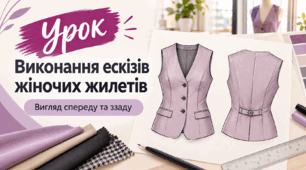 Виконання ескізів жіночих жилетів (Вигляд спереду та ззаду)