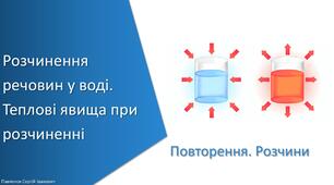 Презентація з уроку Хімія для 9 класу НУШ на тему «Розчинення речовин у воді. Теплові явища при розчиненні»