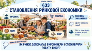 6 клас_НУШ_§ 33. Становлення ринкової економіки_презентація_опорний аркуш_робочий аркуш_робочий аркуш для ООП