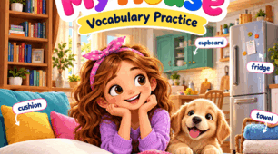 Come to My House – Vocabulary Practice & Challenge | Furniture and Household Objects QuickMinds 4Unit 1