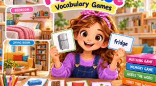 Come to My House – Vocabulary Games & Printable Cards | Household Objects QuickMinds 4 Unit 1