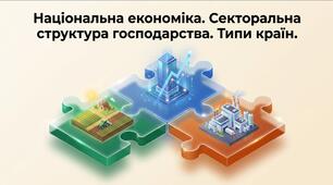 Презентація на тему: "Національна економіка. Секторальна структура господарства. Типи країн" + конспект за презентацією + тести