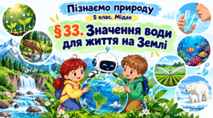 Значення води для життя на Землі. Презентація, інфографіка, робочий аркуш