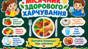 Оформлення до Місячника здорового харчування «Харчуйся правильно — будь здоровим!»