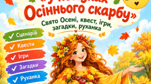 Сценарій осіннього свята для початкових класів 1–4 клас «У пошуках Осіннього скарбу» | Свято Осені, квест, ігри, загадки, руханка