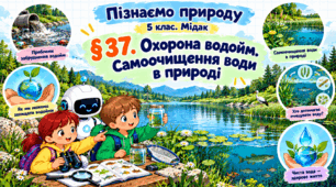 Охорона водойм. Самоочищення води в природі. Презентація, інфографіка, робочий аркуш