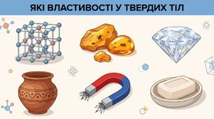 09. Які властивості у твердих тіл