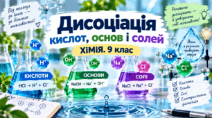 Дисоціація кислот, основ і солей  ХІМІЯ. 9 клас