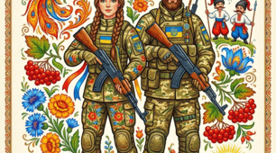 Святковий плакат до Дня захисників і захисниць України
