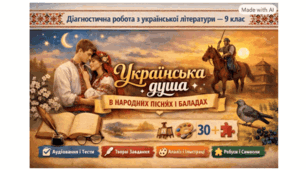 «Діагностувальна робота з української літератури (9 клас) НУШ: Українська душа в народних піснях і баладах»