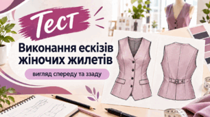 Виконання ескізів жіночих жилетів — вигляд спереду та ззаду