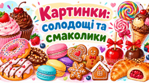 Яскраві картинки зі смаколиками для оформлення
