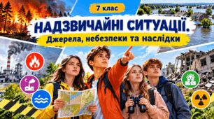 Презентація «Надзвичайні ситуації. Джерела, небезпеки та наслідки» 7 клас НУШ