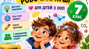 Адаптований робочий зошит з хімії для 7 класу НУШ (для учнів з ООП, модифікована програма, 3-4 рівень підтримки)
