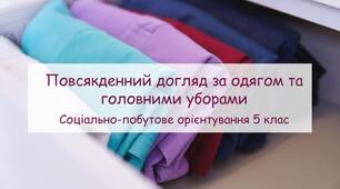 Презентація "Повсякденний догляд за одягом та головними уборами" СПО 5 клас