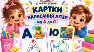 Картки для написання літер від А до Я!