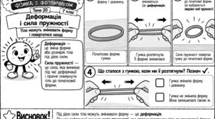 «ЯК ЦЕ ПРАЦЮЄ? ФІЗИКА З ФОТОНЧИКОМ». Авторська серія модифікованих навчальних коміксів з фізики для учнів 7 класу з ООП. Тема 20 «Деформація і сила пружності»