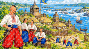 Козак .Розмальовка для дітей