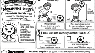«ЯК ЦЕ ПРАЦЮЄ? ФІЗИКА З ФОТОНЧИКОМ». Авторська серія модифікованих навчальних коміксів з фізики для учнів 7 класу з ООП. Тема 27 «Механічна енергія»