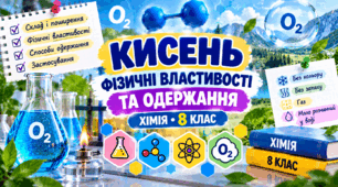 Кисень: фізичні властивості та одержання ХІМІЯ.8 клас