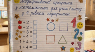 Модифікована програма з математики для учня 1 класу  з 4 рівнем підтримки