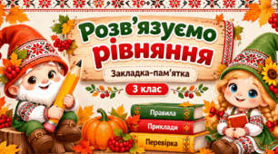 🍂 Закладка-пам’ятка «Розв’язуємо рівняння» | 3 клас НУШ🍂