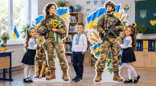 Ростові фігури «ЗАХИСНИК ТА ЗАХИСНИЦЯ УКРАЇНИ» висота 1.66 м, 1.39 м та 1.11 м