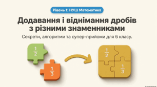 6 клас. Додавання та віднімання дробів з різними знаменниками