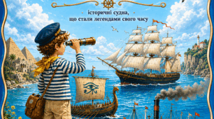 Дитяча пізнавальна розмальовка «Легендарні кораблі»