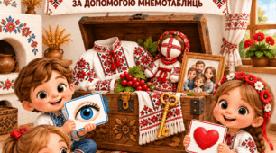 КОНСПЕКТ-СЦЕНАРІЙ ВІДКРИТОГО ІНТЕГРОВАНОГО ЗАНЯТТЯ з розвитку мовлення за допомогою мнемотехніки Тема: «Українська світлиця: розповідаємо про родинні обереги за допомогою мнемотаблиць»