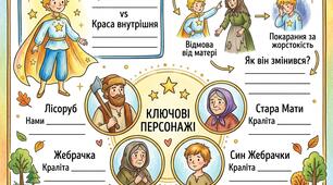Робочий аркуш до казки Оскара Вайльда «Хлопчик-Зірка».