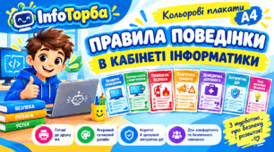 Інформатика | Безпека і правила поведінки | 10 плакатів А4